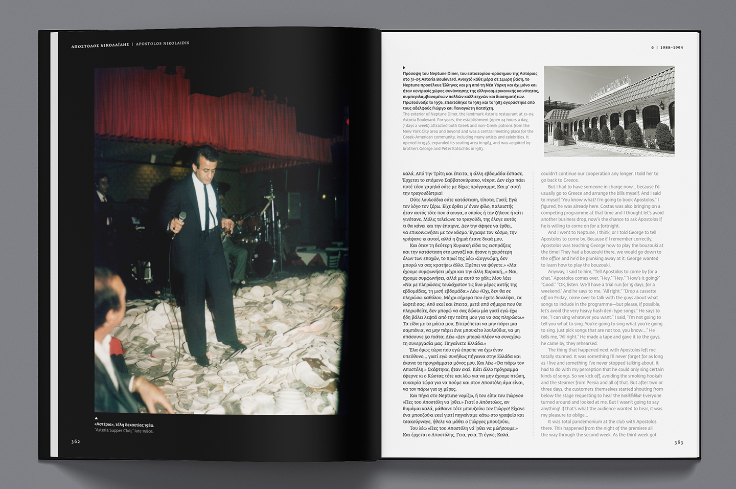 Interior spread — Asteria Supper Club, late 1980s